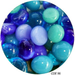 COE 96 Fusible Glass Pebble - Multi-Color Blue Mix