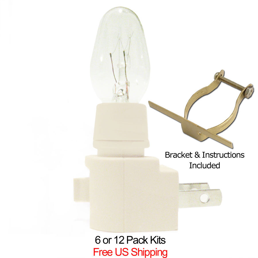Night Light Kit Incandescent Low Profile White Switch Style (41000-KIT)