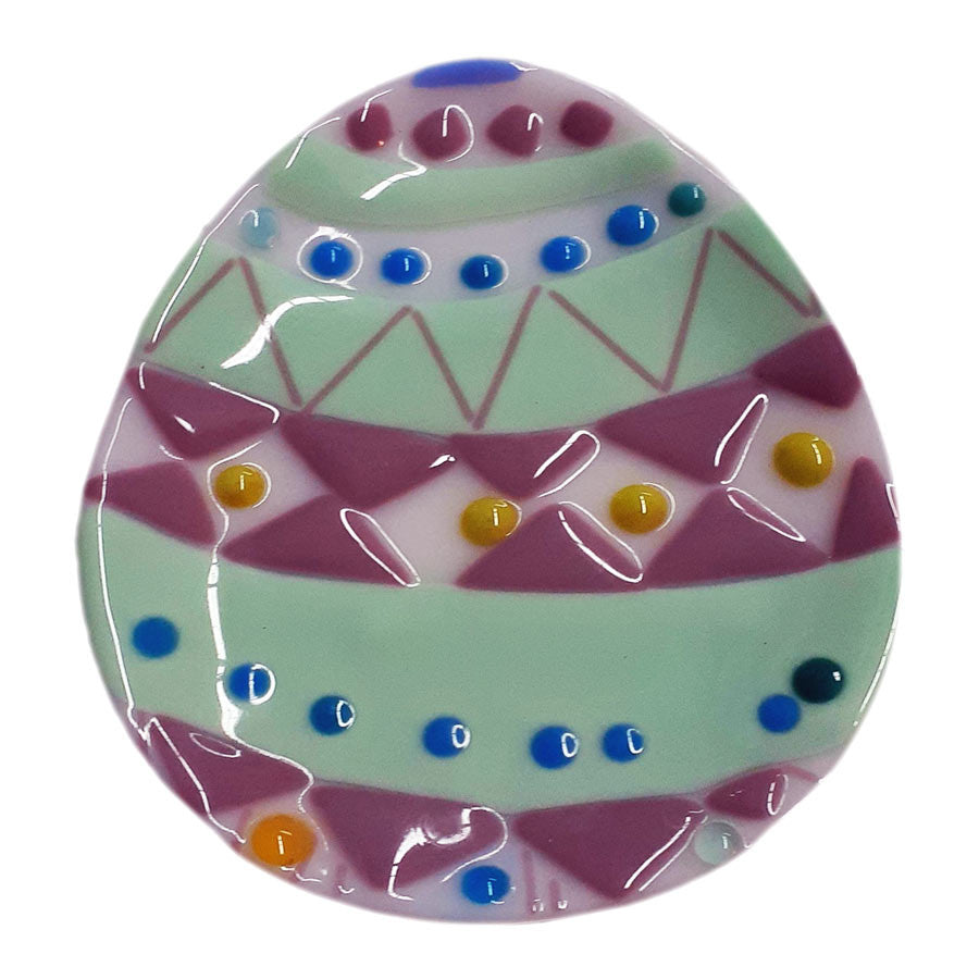 Seasonal Slumping Mold - Easter Egg Platter Dish Fused Glass Example