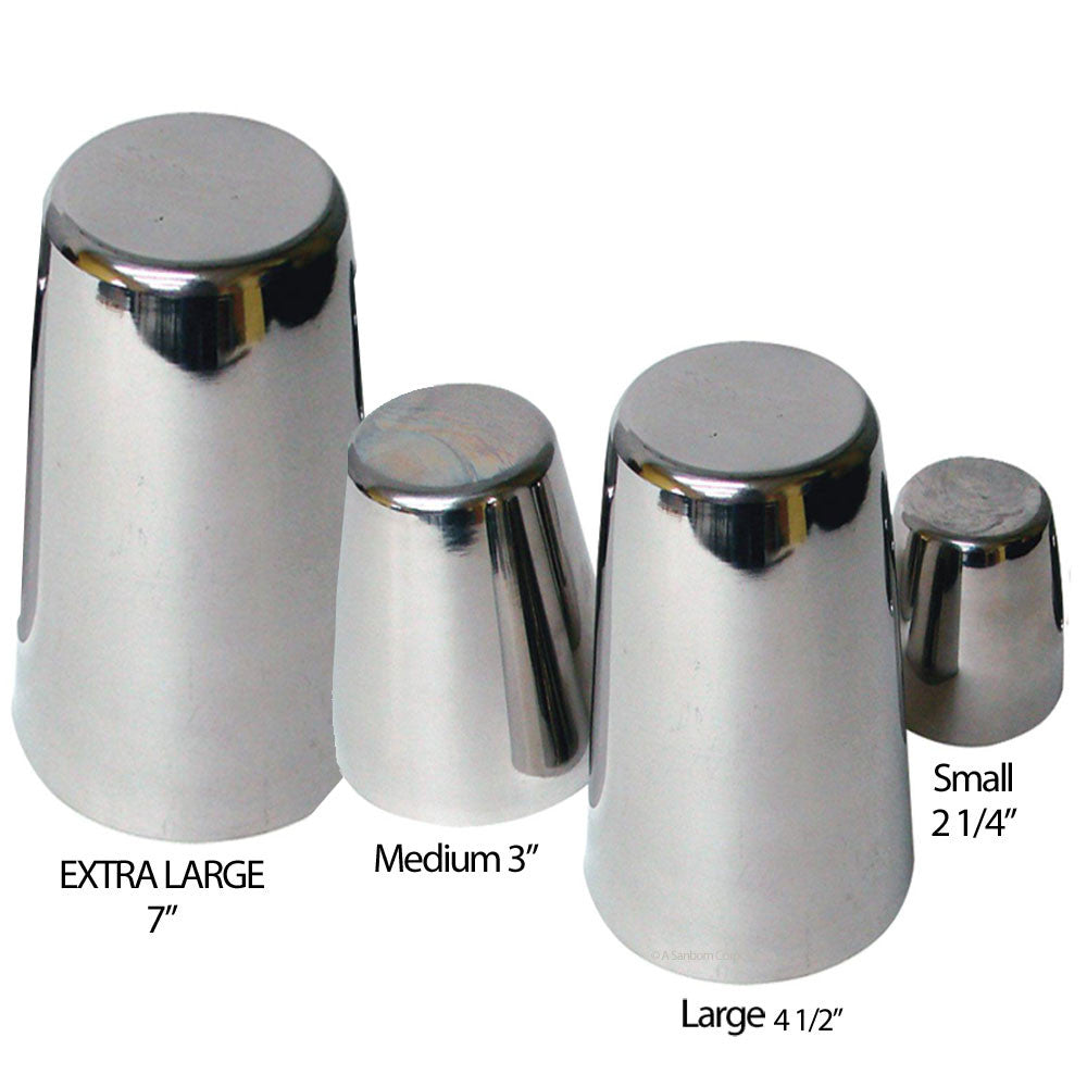 Glass Drape Mold Cylinder Cones 4 sizes Stainless Steel