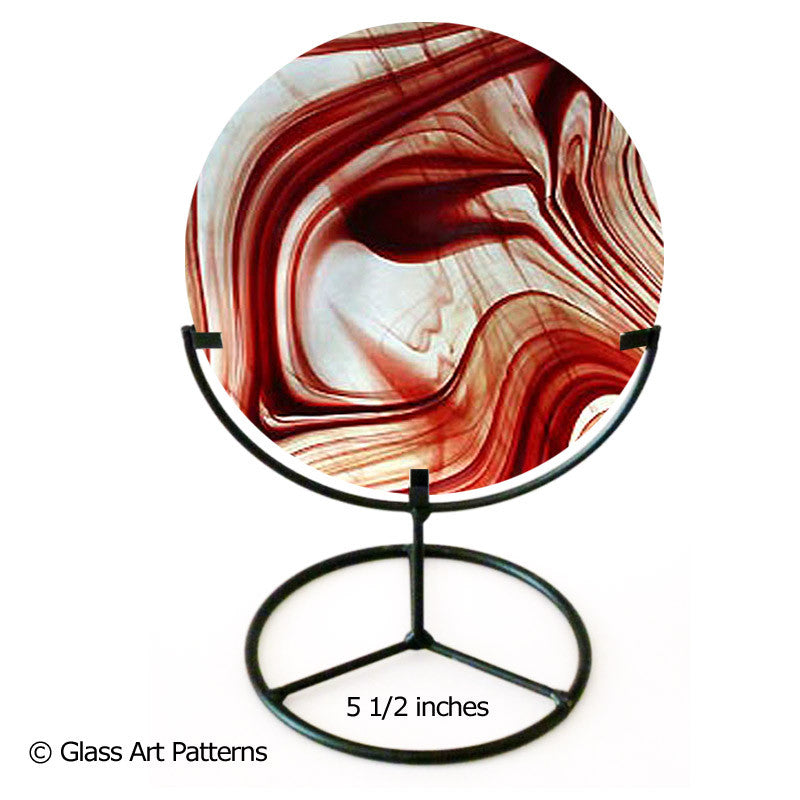 Art Glass Display Round Black Wrought Iron Stand 6 inch
