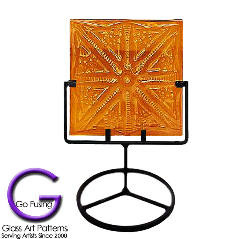 Fused glass example using the texture mold 16 Point Star Pattern