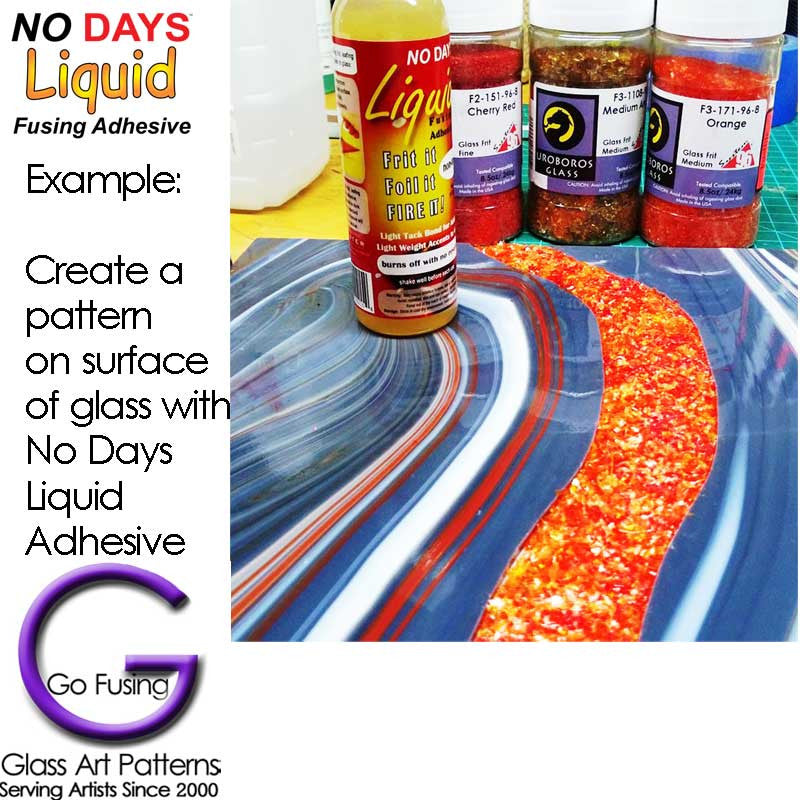 Fusing Adhesive Example 2 of No Days Liquid and Frit Application