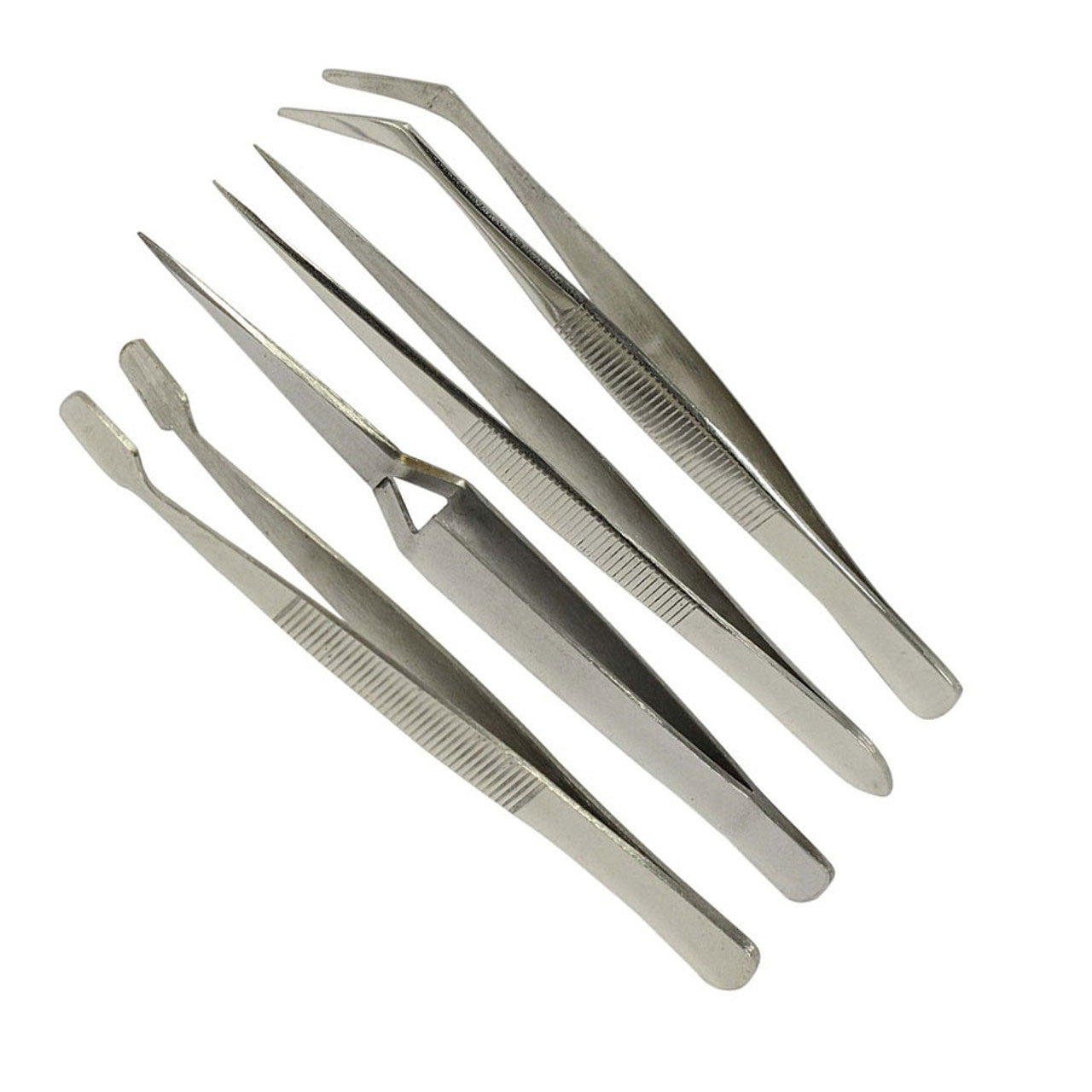 Glass Tool Set Tweezer Set 4 styles: Paddle Angle Crossover Standard (41638)