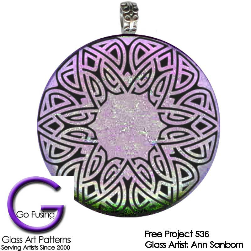 Example Design: Round Celtic Knot Fused Glass Heart Pendant Project 536