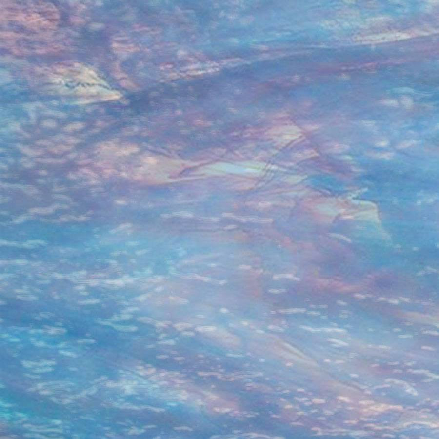 Corsica Texture on Backside of Aqual Rose Opal Semi-Translucent Glass COE96 SKU # 6034-83CC-F