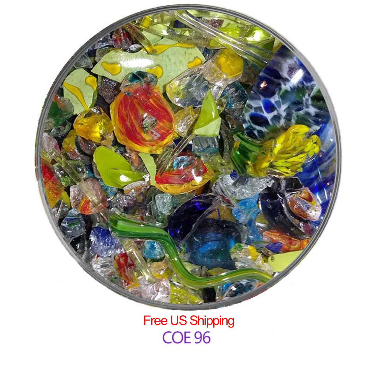 Blown Glass Scrap Glass Spectrum COE96 Colors 2 Pound Increments (96500)