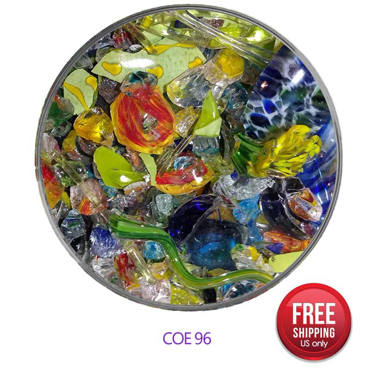  Blown Glass Scrap Glass Spectrum COE96 Colors 2 Pound Increments 