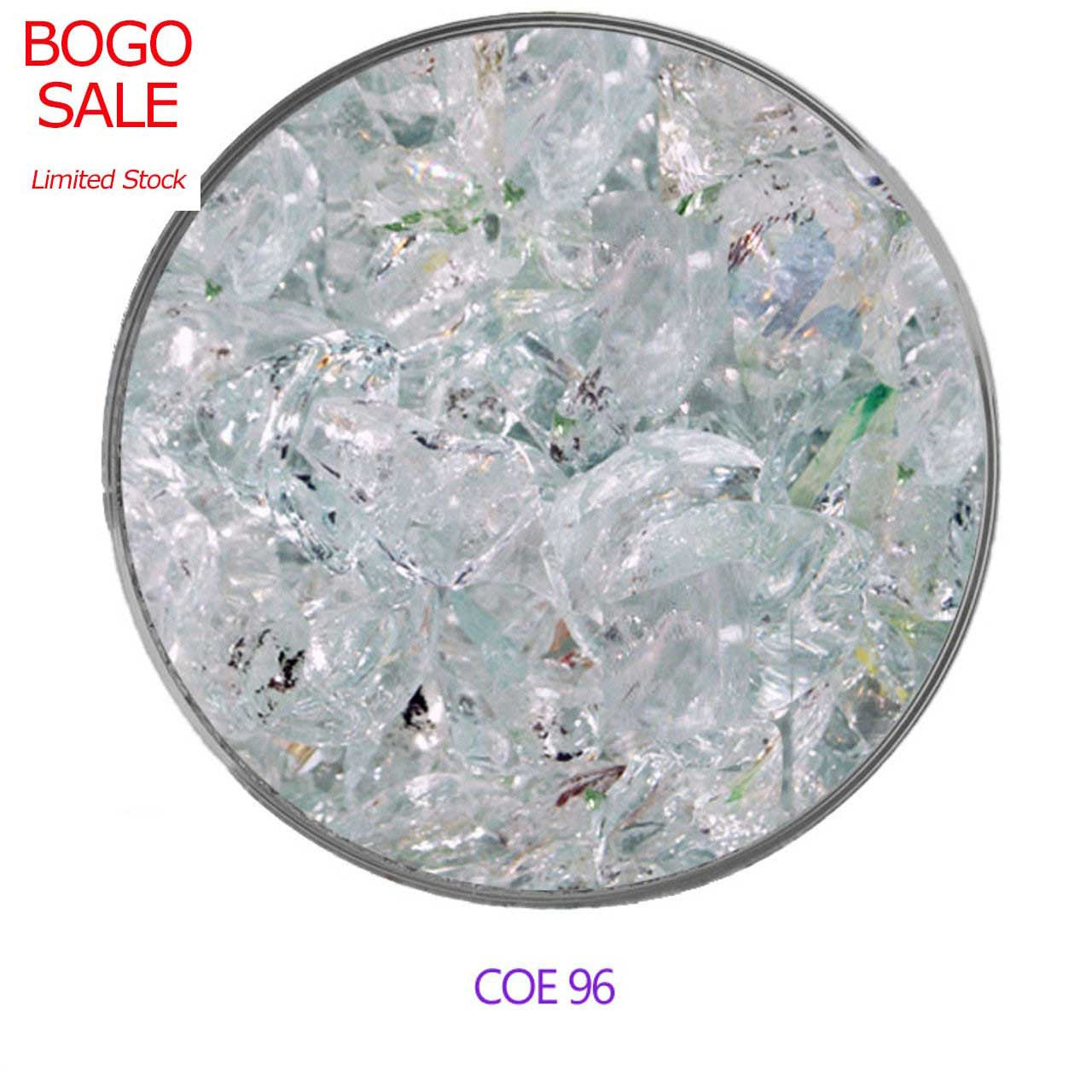 Blown Glass Scrap Glass Spectrum COE96 Clear 4 Pounds