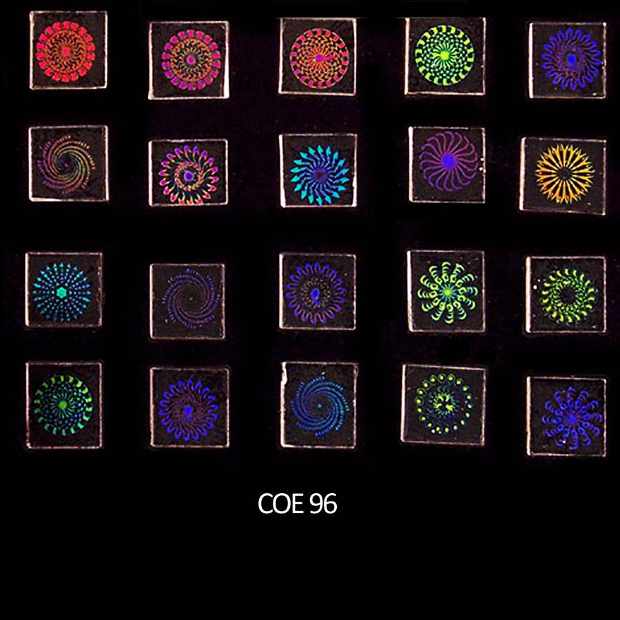 Dichroic Pinwheel COE96 Kaleidoscopes CBS Precut Design on Clear (96700-KAL)