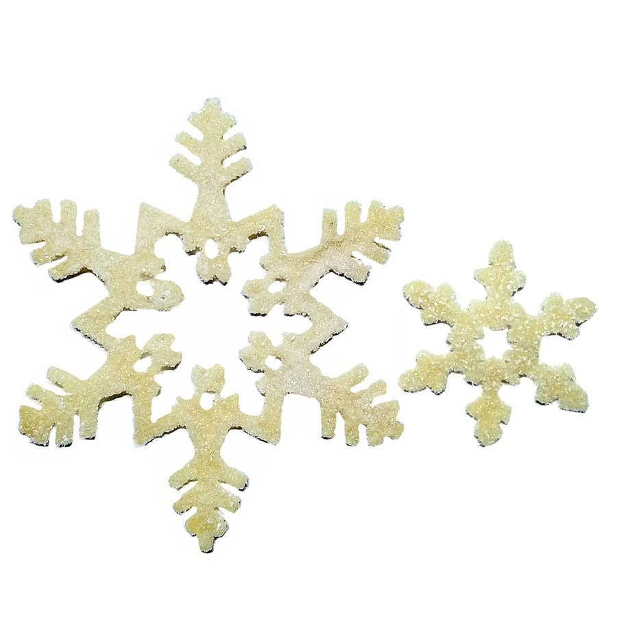 COE96 Precut Glass Snowflake Wafer Christmas Ornament Set, 3 inch and 1 1/2 inch