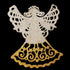 COE96 Precut Glass Filigree Angel Ornament Wafer on black background