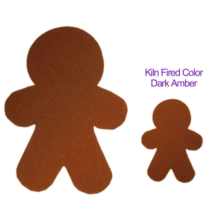 Kiln Fired COE96 Precut Glass Gingerbread Man Christmas Ornament Wafer Set