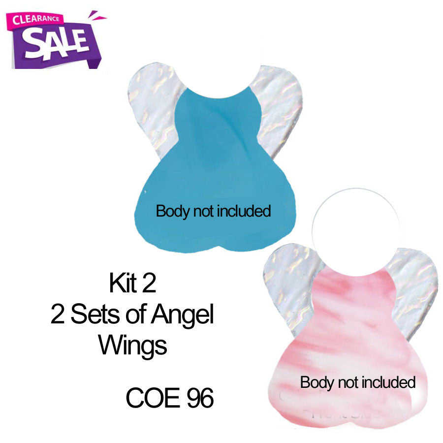 COE96 Precut Fusible Glass Shape Angel Wings Kit2 (96807-Kit2)