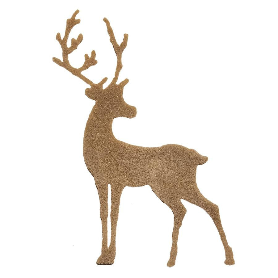 Example of the kiln fired Chocolate Brown fusible Precut Glass Reindeer (96815)