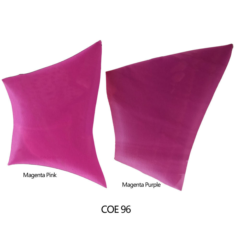 Comparison Coloritz™ Confetti Glass Shards Magenta Pink and Magenta Purple Transparent COE96