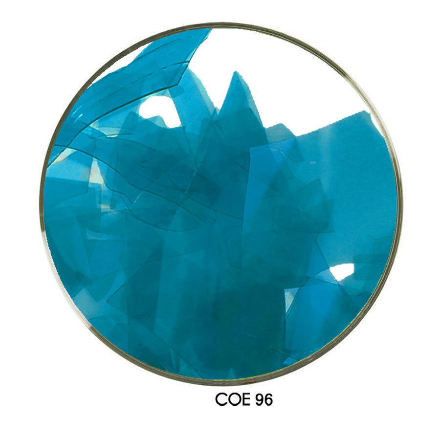 Coloritz™  Confetti Glass Shards Turquoise Blue Green Transparent COE96, SKU 96923-CG