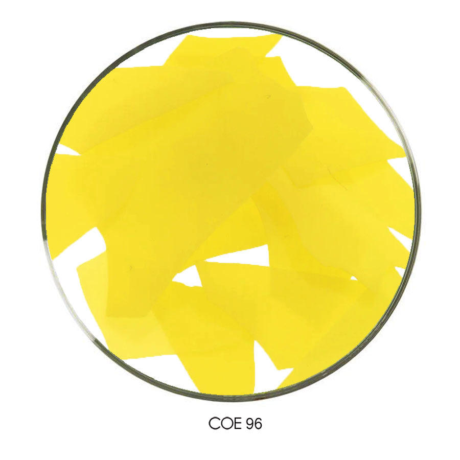 Coloritz™ Fragmentos de vidrio de confeti semiópalo amarillo limón COE96