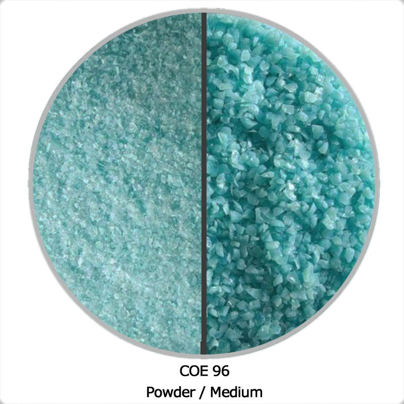 System 96 Glass Frit Peacock Blue Green Opal Medium Powder COE96 (96991-FRIT)