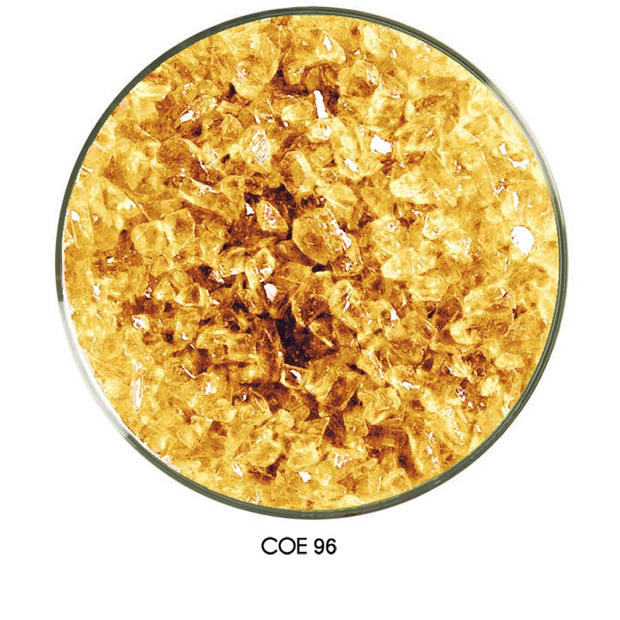COE96 Glass Frit - Amber Pale Transparent in a medium Grain