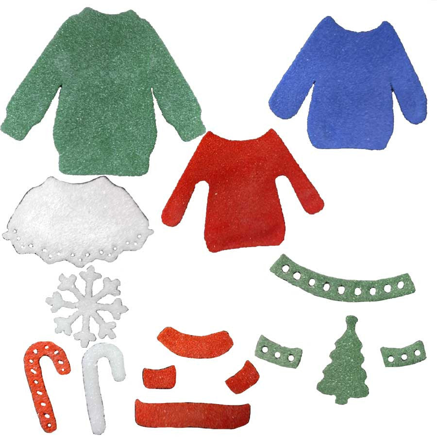 COE96 Precut Glass Christmas Not So Ugly Sweater Accessories
