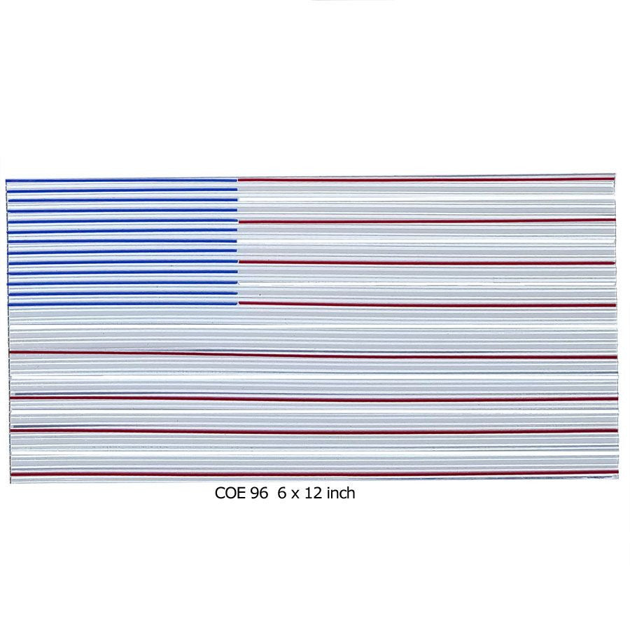 Patriotic Linear Specialty Sheet Glass COE96 , SKU 96-11-Linear