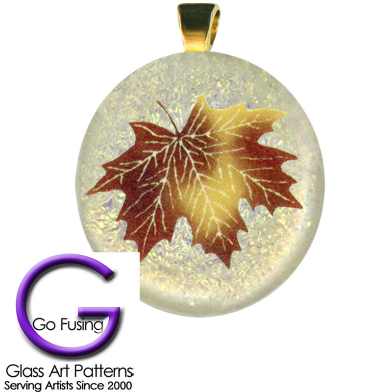 Fused Glass Pendant with Fall Leaves fusible Decal, Free Project