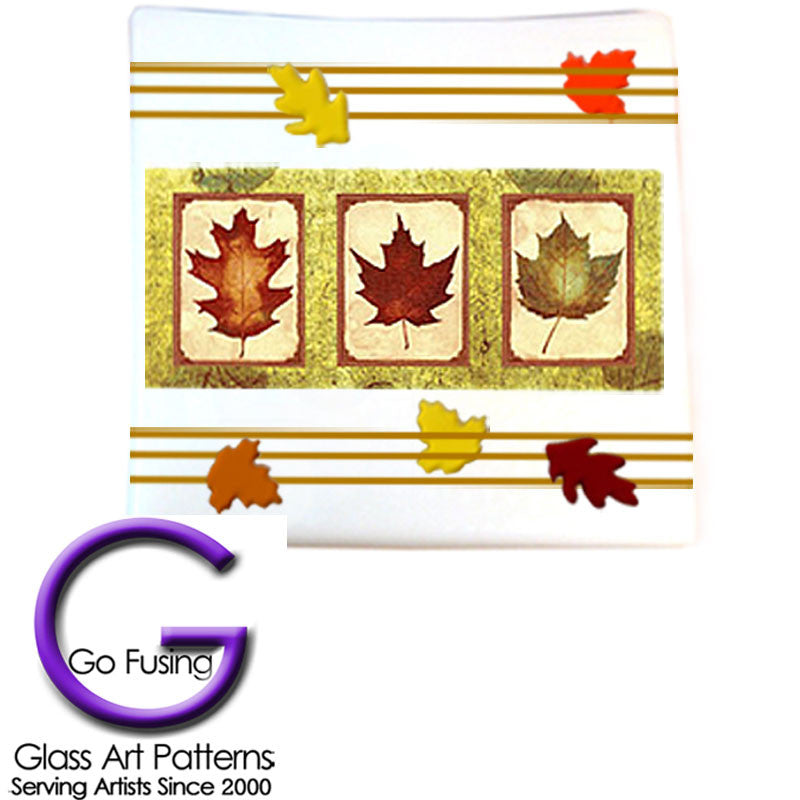 Free Fused Glass Project: Fall Leaves Plate
