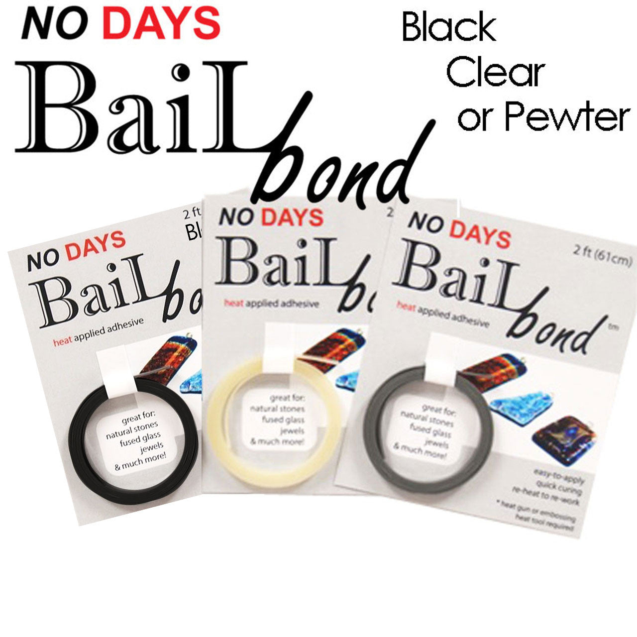 Adhesive Glass Glue: No Days Bail Bond 2 feet for Cabochons (41533)