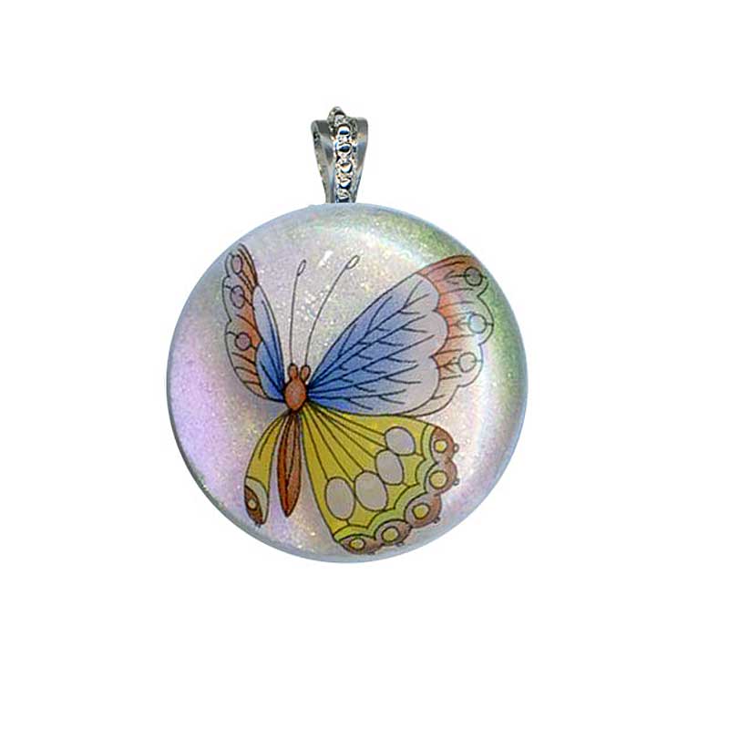 Free Fused Glass Project 543 Fused Glass Butterly Decal pendant