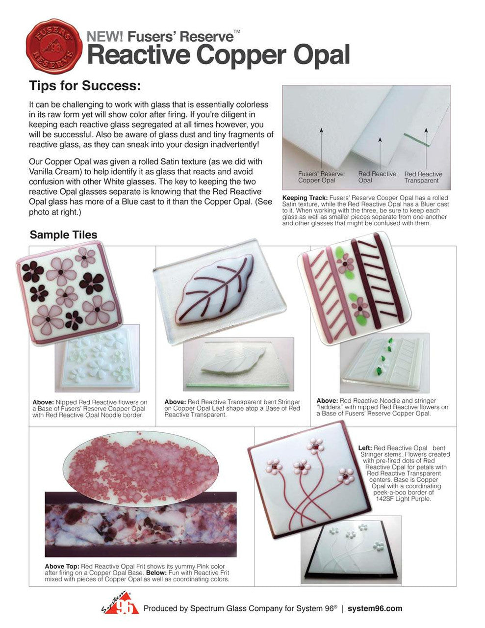Reactive Copper with Vanilla Cream Opal Spectrum System 96®, Tip Sheet 3 of 3