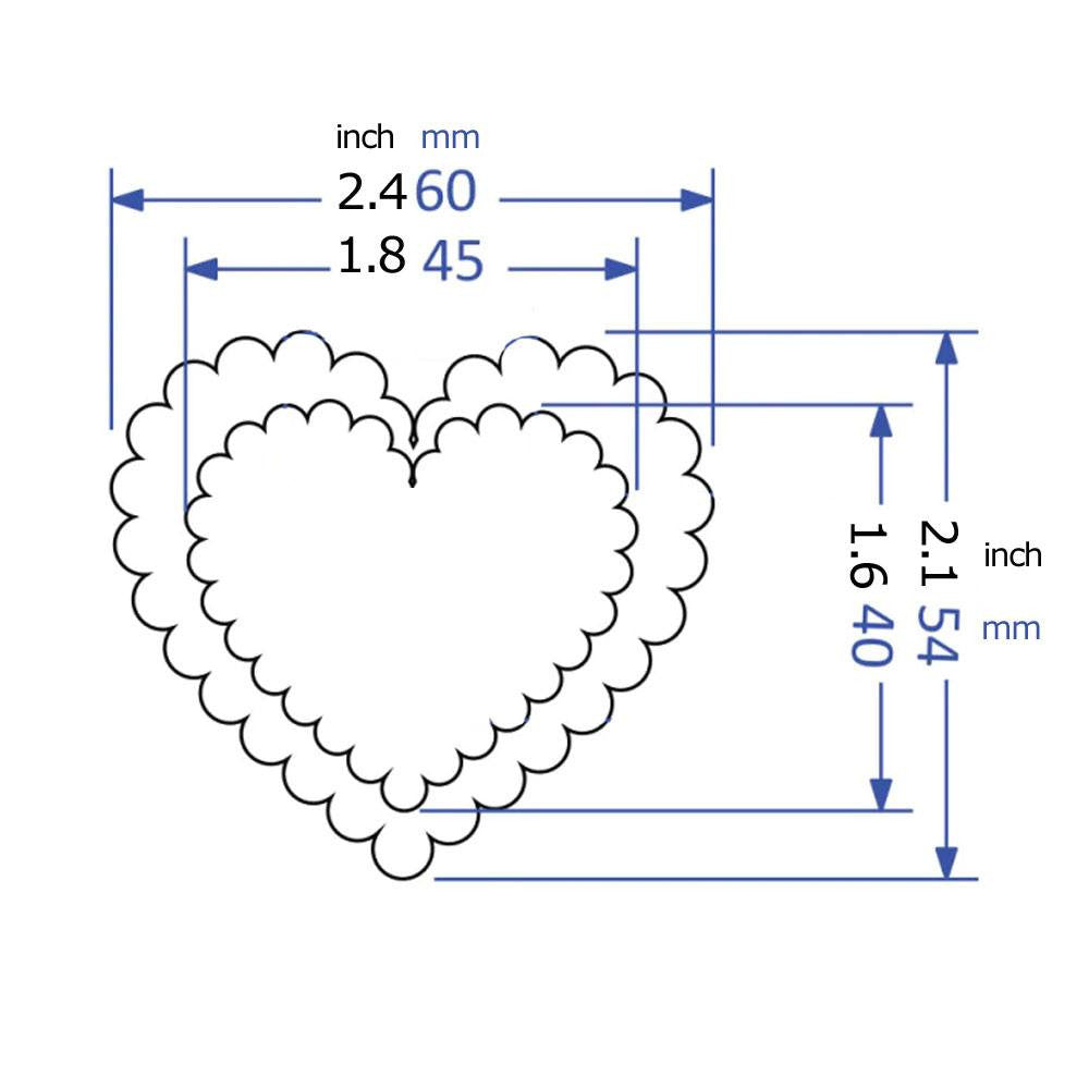 COE96 Glass Shape Heart Ruffled Wafer Pre-Cut 5 sizes