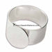 Adjustable Ring Blank, Sterling Silver Plated, Plain Pattern, 12 mm Pad